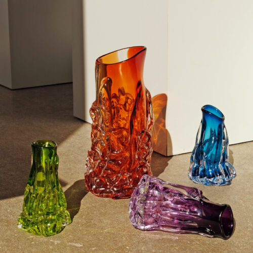 Alternative view of Short Flow Vase Sapphire Blue