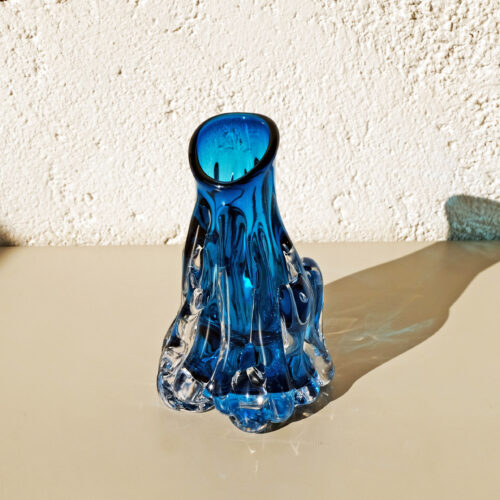 Short Flow Vase Sapphire Blue