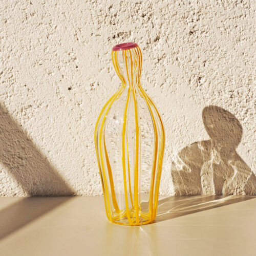 Linear Anatomy Vase Sunlit Yellow