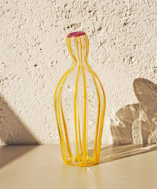 Linear Anatomy Vase Sunlit Yellow