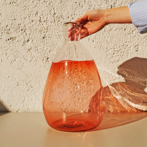 Alternative view of Stratum Vase No.3 Aurora Red