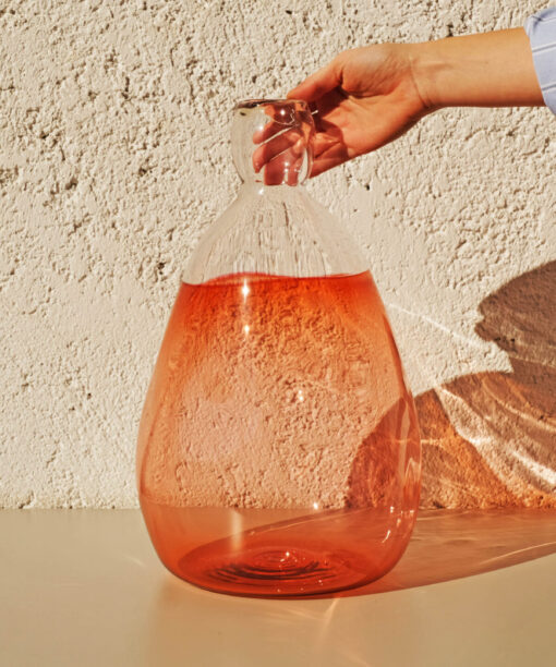 Alternative view of Stratum Vase No.3 Aurora Red